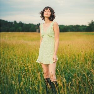 Mint Green V-Neck A-Line Sundress